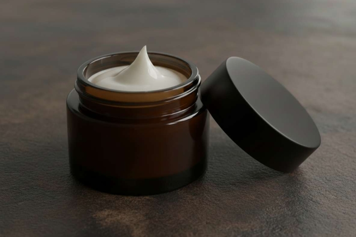 Pomade im Braunglastiegel